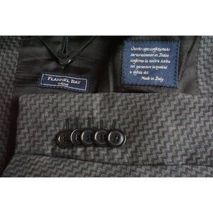 Flannel Bay Napoli Gray Blag Zig Zag Sport Coat Jacket Sz 40S